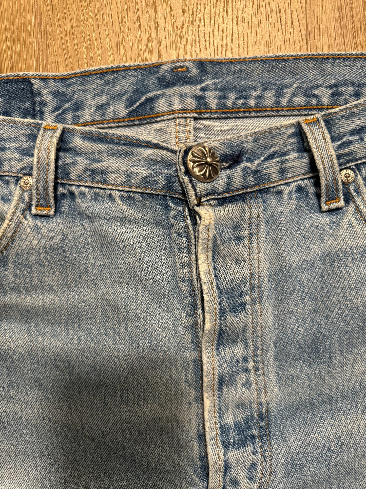 Chrome Hearts Levis White/Black Patch Denim