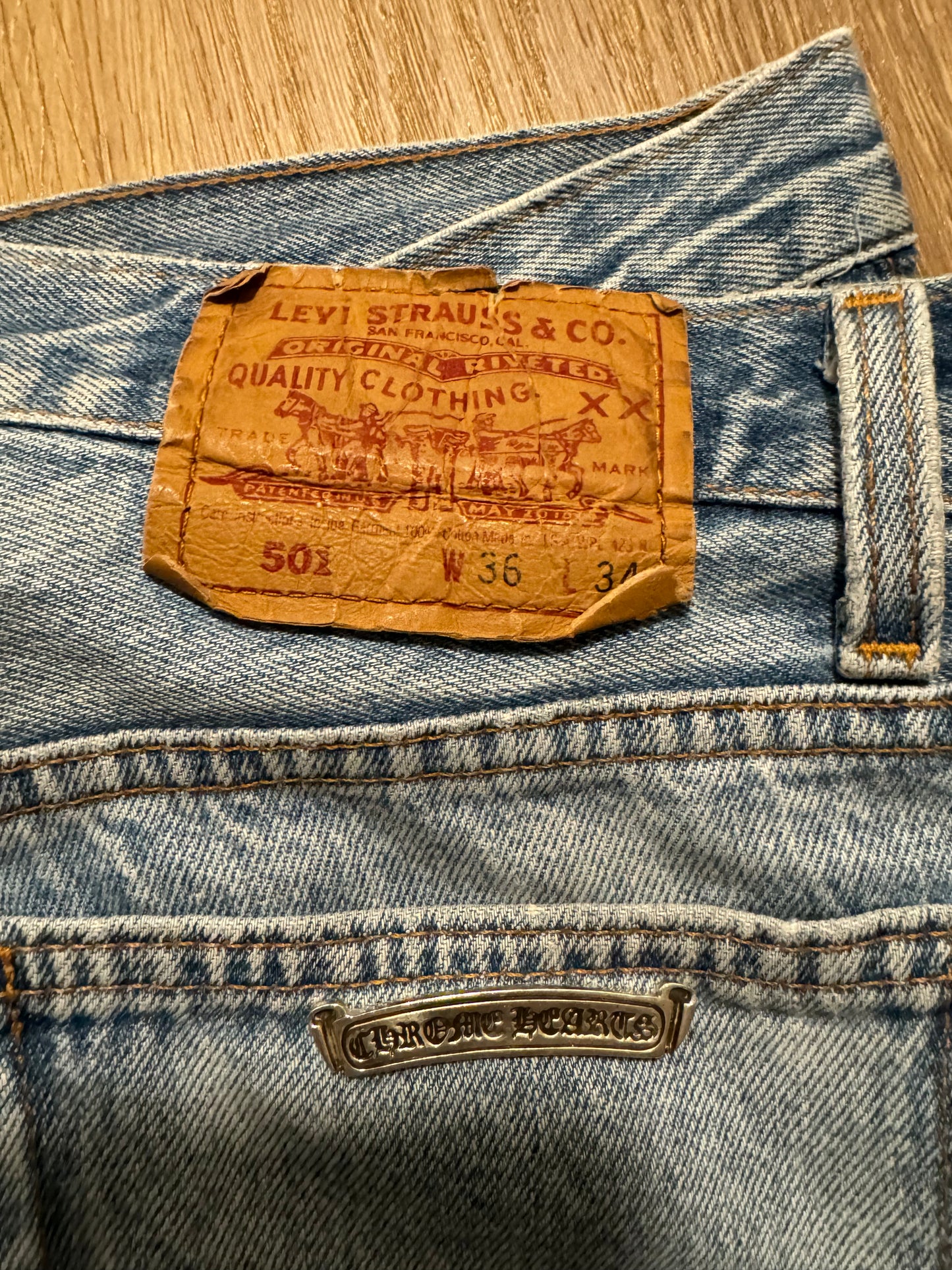 Chrome Hearts Levis Black Patch Jeans