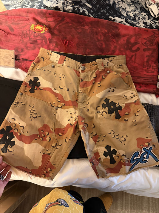 Chrome Hearts Sex Camo Shorts