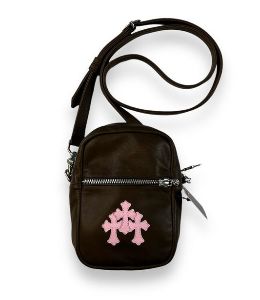Chrome Hearts Leather Taka Brown/Pink Bag