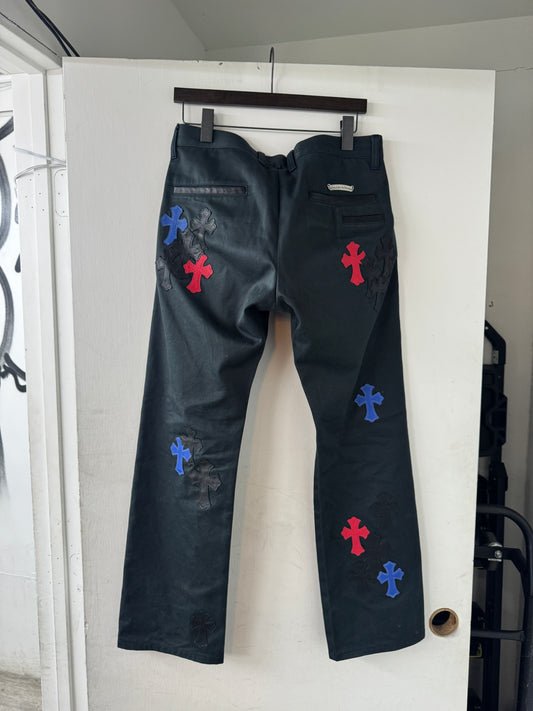 Chrome Hearts Red/Blue Patch Jeans