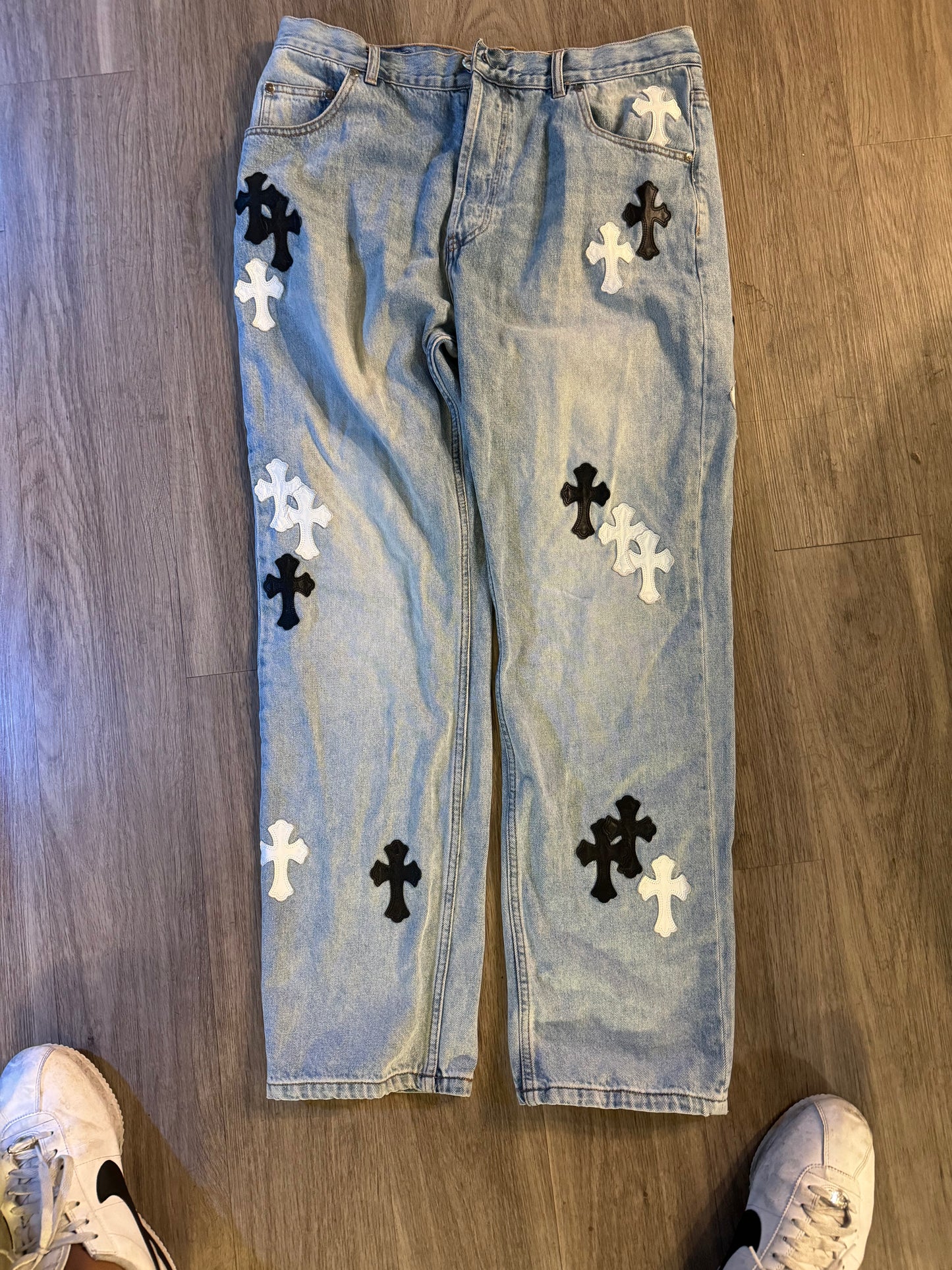 Chrome Hearts Levis White/Black Patch Denim