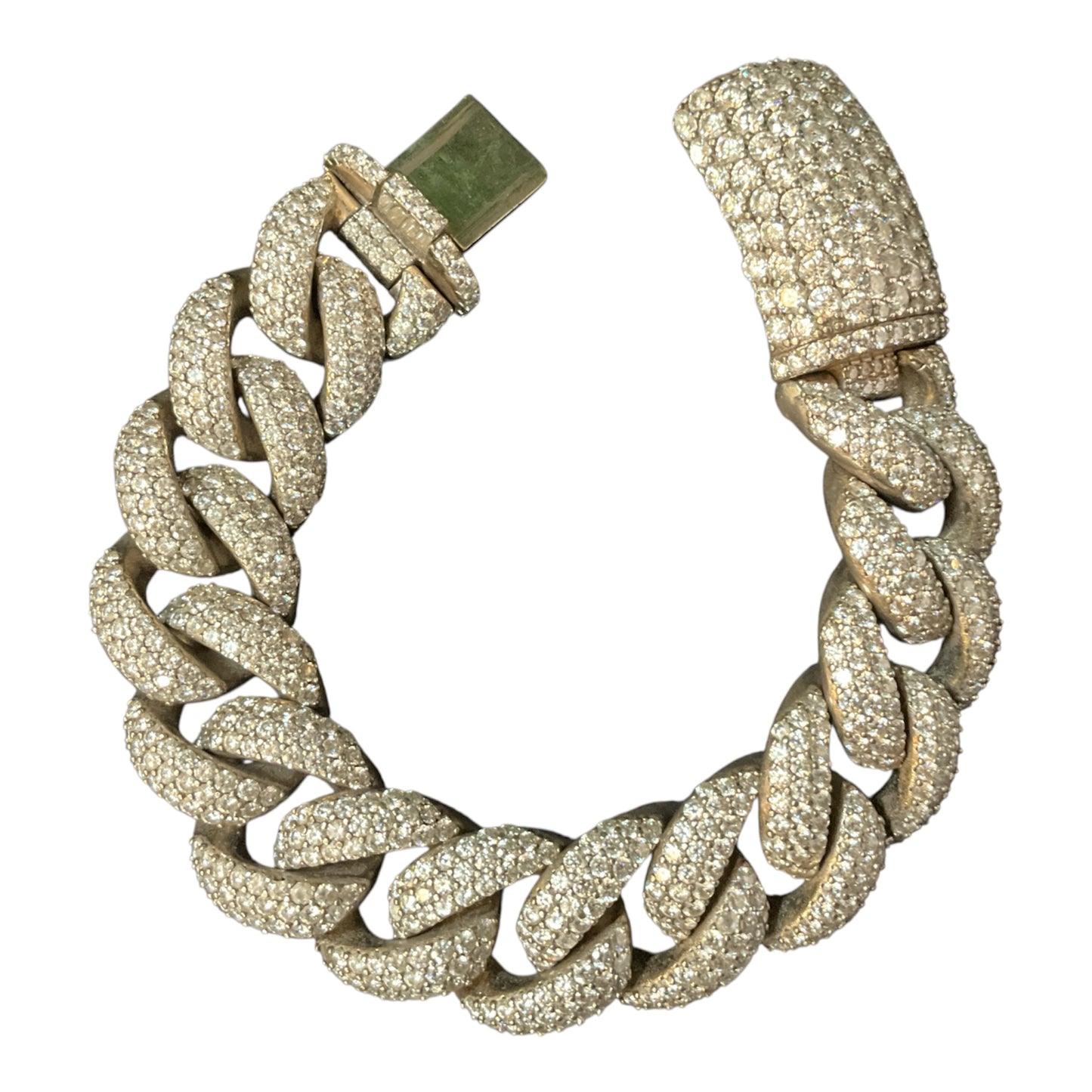 14K Gold Iced Out Miami Cuban Link Bracelet 2.272 CT Diamond Box Clasp Luxury Jewelry