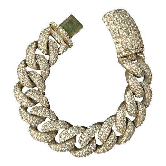 14K Gold Iced Out Miami Cuban Link Bracelet 2.272 CT Diamond Box Clasp Luxury Jewelry