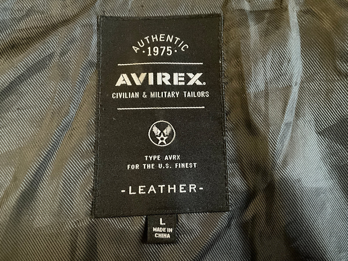 Avirex Icon Leather Jacket Vintage - Jet Black - L