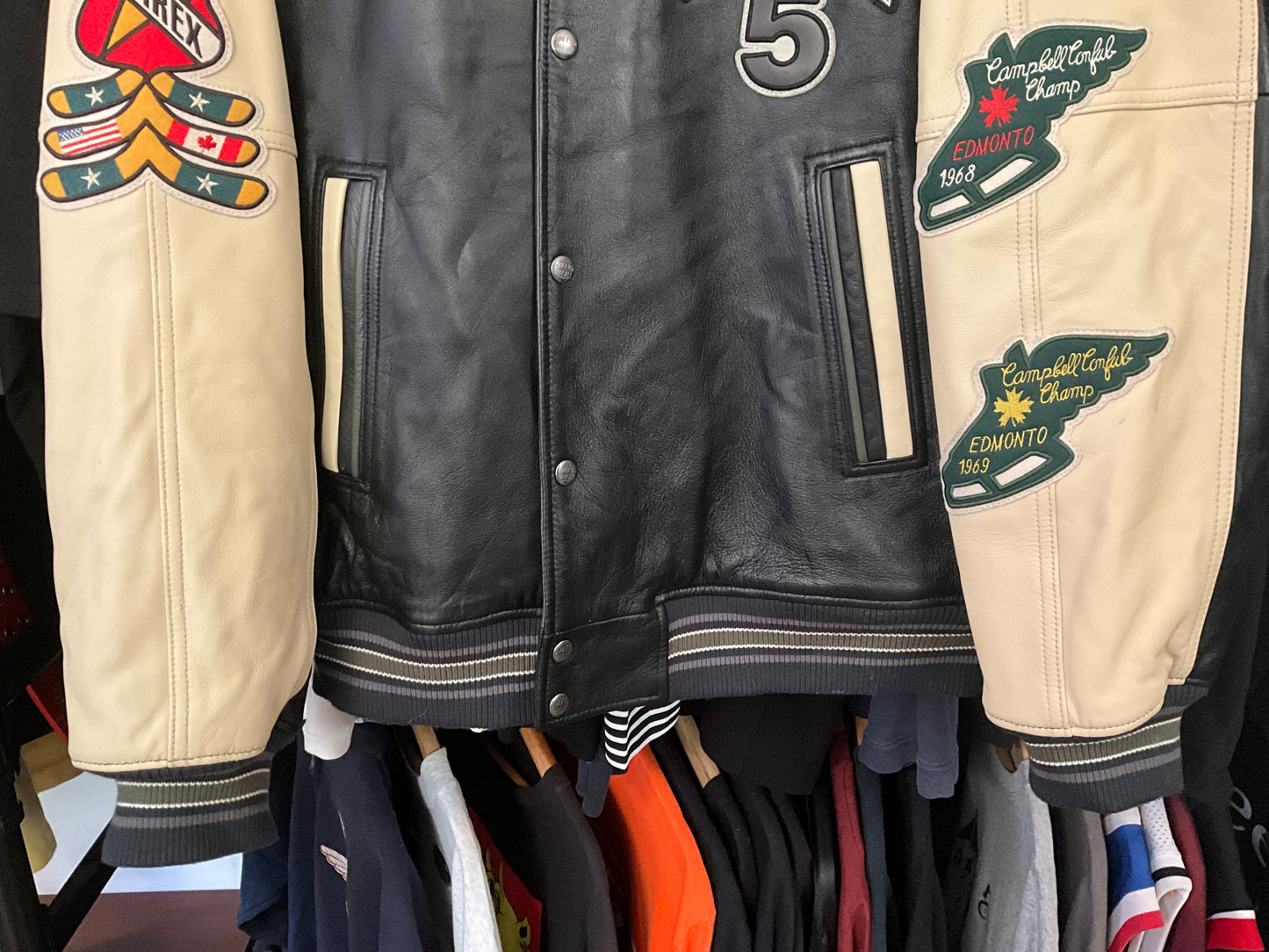 Avirex Northwest Wild Bears Leather Varsity Jacket Vintage 2XL