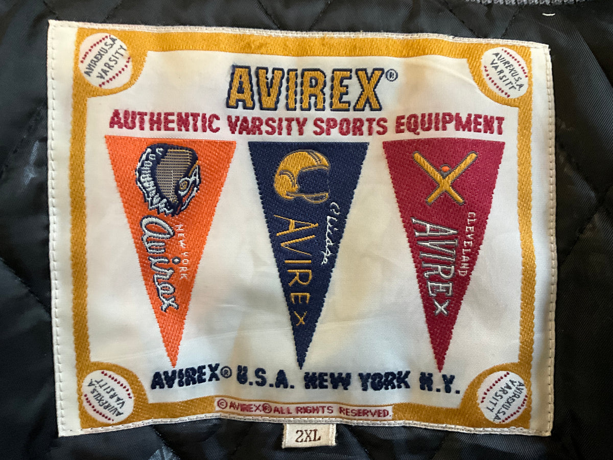 Avirex Northwest Wild Bears Leather Varsity Jacket Vintage 2XL