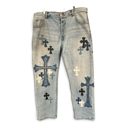 Chrome Hearts x Matty Boy Cross Patch Denim Jeans Light Wash Size 36
