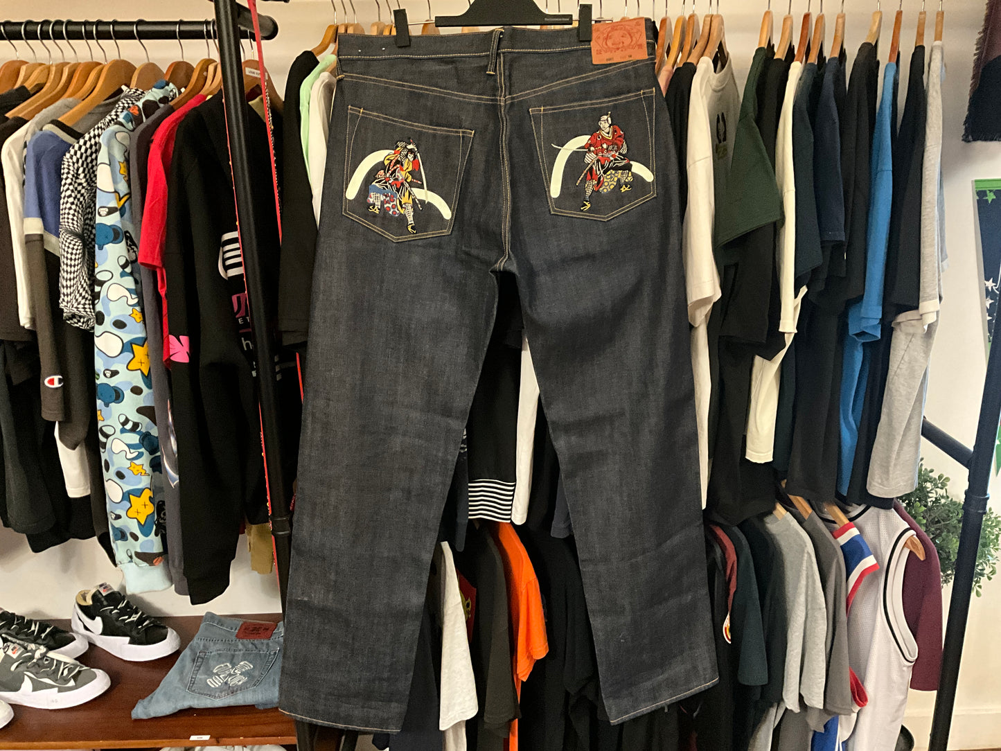 Evisu Samurai Embroidered Daicock Selvedge Denim Jeans Size 38