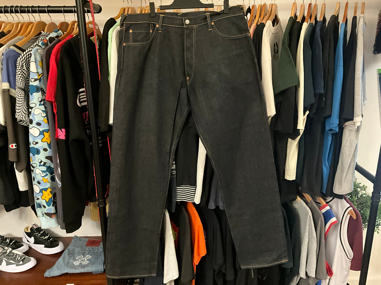 Evisu Seagull Kamome Selvedge Denim Jeans Dark Wash Size 38