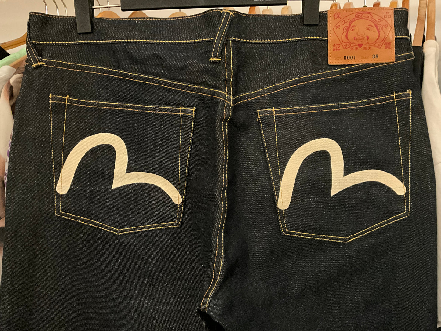 Evisu Seagull Kamome Selvedge Denim Jeans Dark Wash Size 38