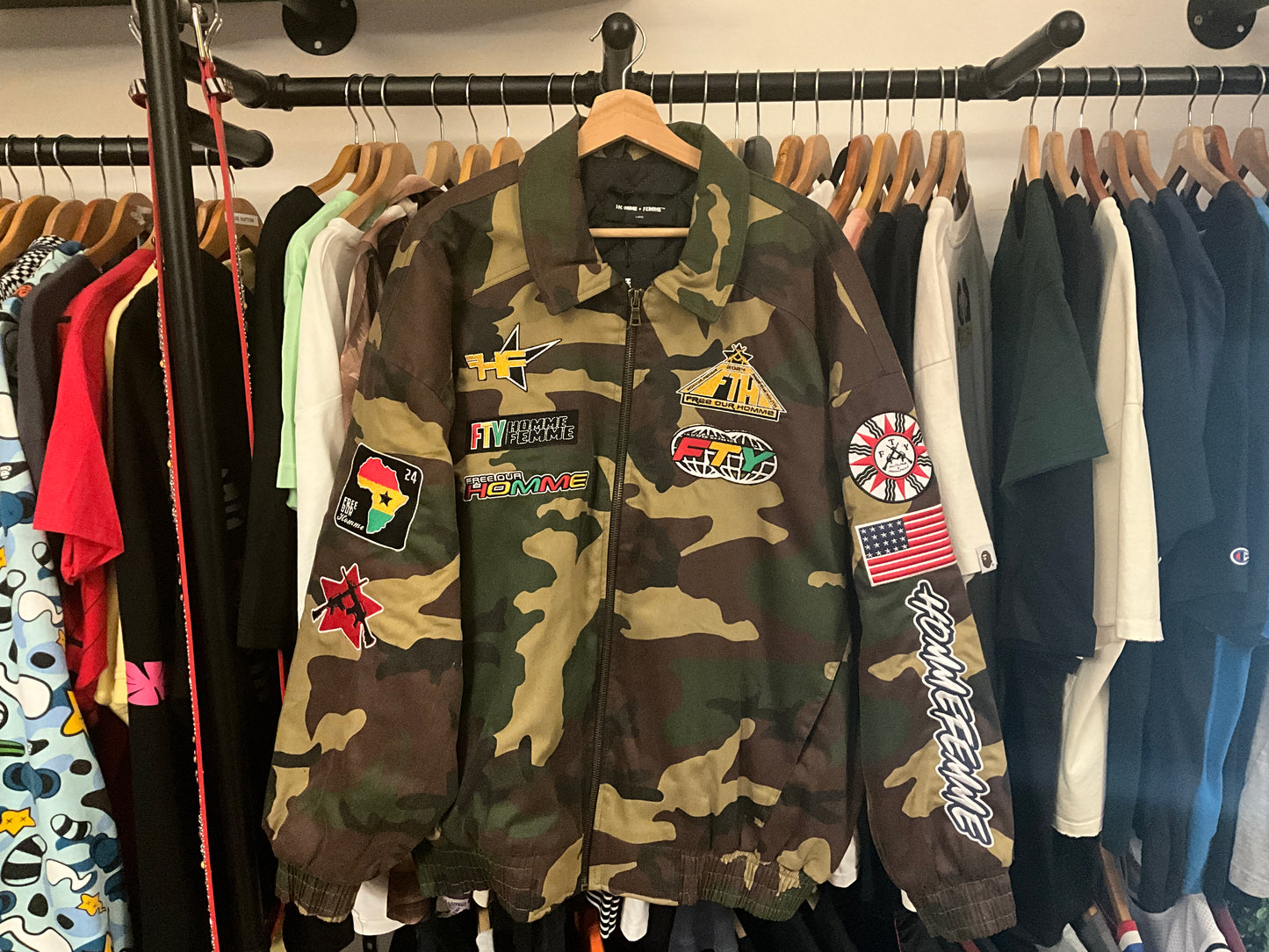 Free The Youth x Homme Femme Limited Edition Bomber Jacket Streetwear Collaboration Size L