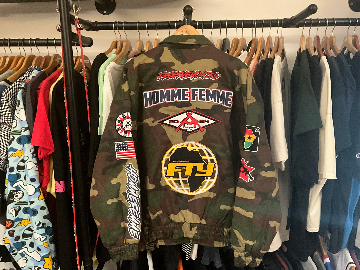 Free The Youth x Homme Femme Limited Edition Bomber Jacket Streetwear Collaboration Size L