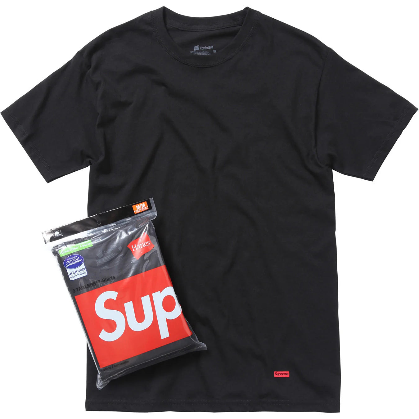 Supreme x Hanes 3 Pack Black T-Shirts (M)